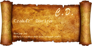 Czakó Dorina névjegykártya